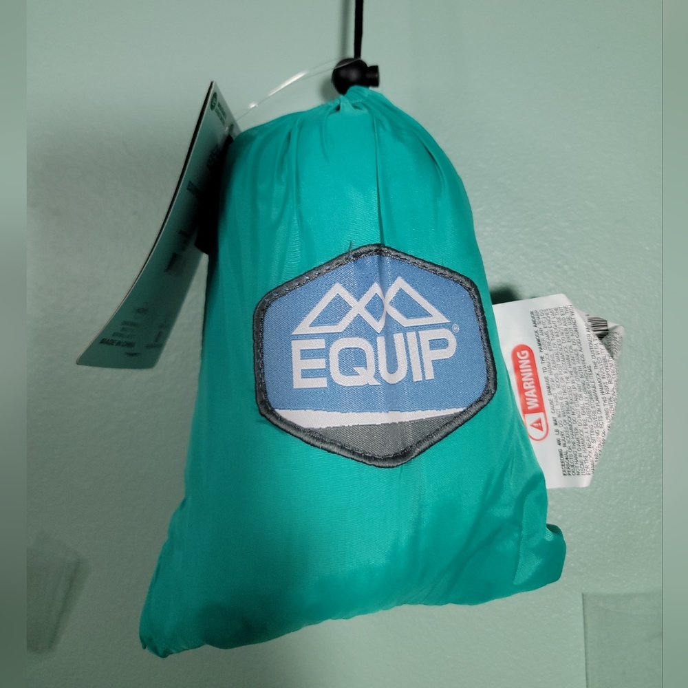 NWT Equip 1 person (400LB) Travel Hammock ReCycled Nylon 1.3LB Lightweight